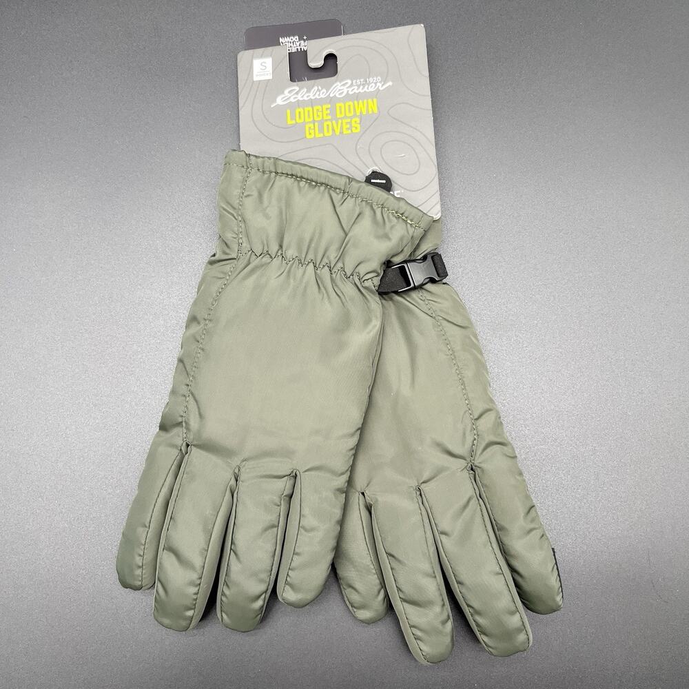 NWT Eddie Bauer Women's Lodge Down Gloves Green - Size Small